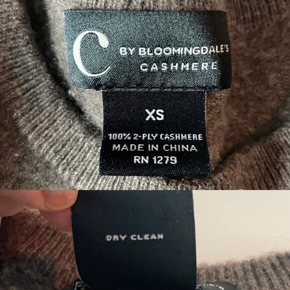 C By Bloomingdales Womens Size XS Cashmere Ombre Sweater Brown & Black Crew Neck - Picture 3 of 5